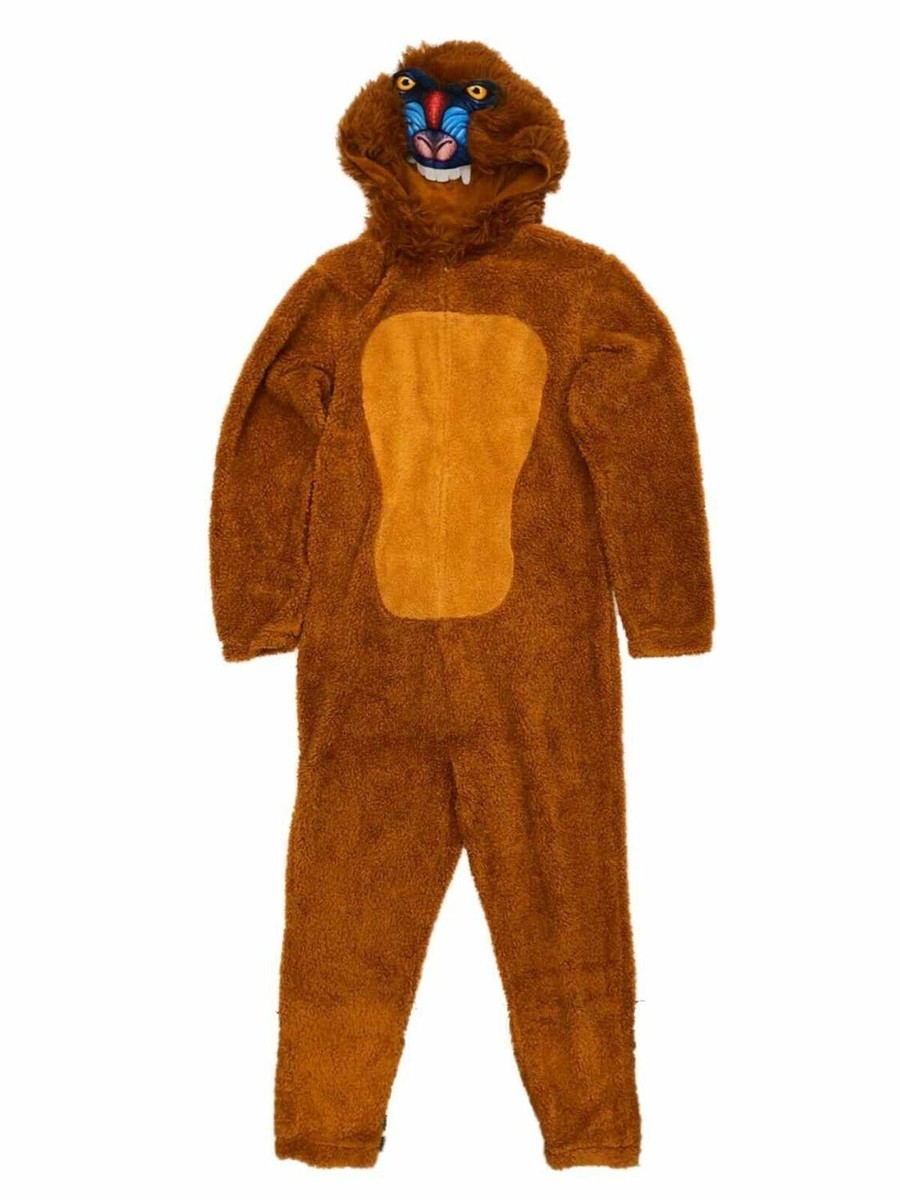Briefly Stated Mens Large Plush Baboon Union Suit Costume Pajamas