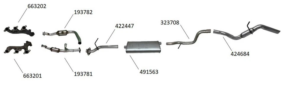 Exhaust Tail Pipe Fits 2006 2007 2008 2009 Mercury Mountaineer 4.0L V6 GAS SOHC Foto 4 de 4