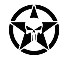 Punisher Skull In Star Vinyl Decal Car Truck Laptop Punisher Skull Sticker