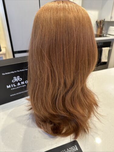 NWT Hat Fall Wig, 20 Inch, Copper, Open Wefted, Straight Remy Human Hair Wig - Picture 3 of 16