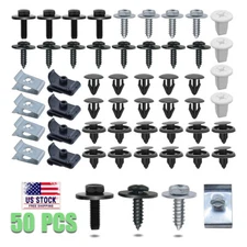 50X Car Clips Screws Bolts Retainers Fastener Nut Pin Rivet Bumper Engine Fender