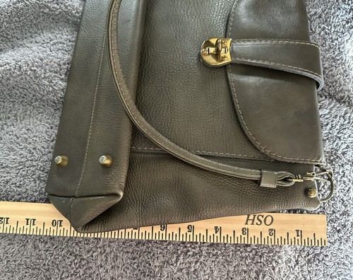 Vintage Letisse Olive Green Color Leather Shoulder Bag Purse - Picture 10 of 13