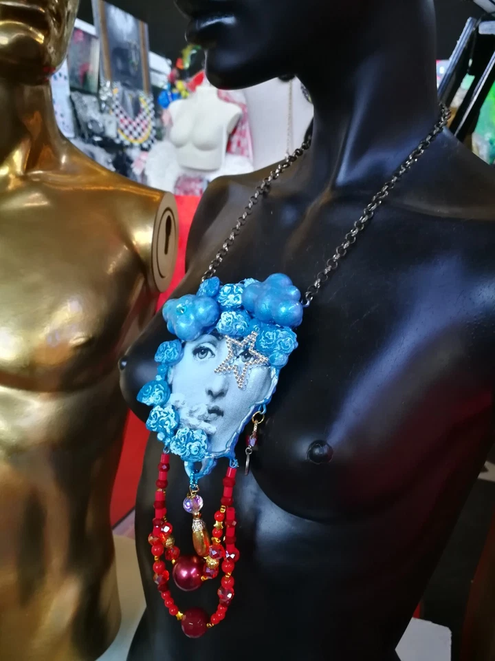 Joyería Art Deco Nouveau Liberty Collar Lujo Cristal Perlas Strass Colgante Foto 4 de 4