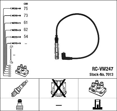 NGK 7013 Zündleitungssatz für SEAT,VW