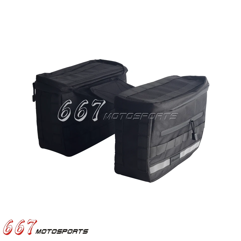 Alforja ajustable estilo club para Harley Sportster Dyna Softail Street Bob Foto 2 de 4