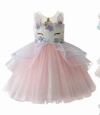 Girls Unicorn Tutu Dress Princess Birthday Party Fancy Ballet Dress 150/US 12