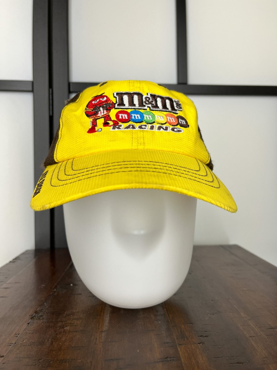 Nascar x M&M's Hat Cap Strap Back Youth Yellow Brown Back Mesh #18