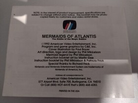 Nintendo Nes Manual mermaids Of Atlantis