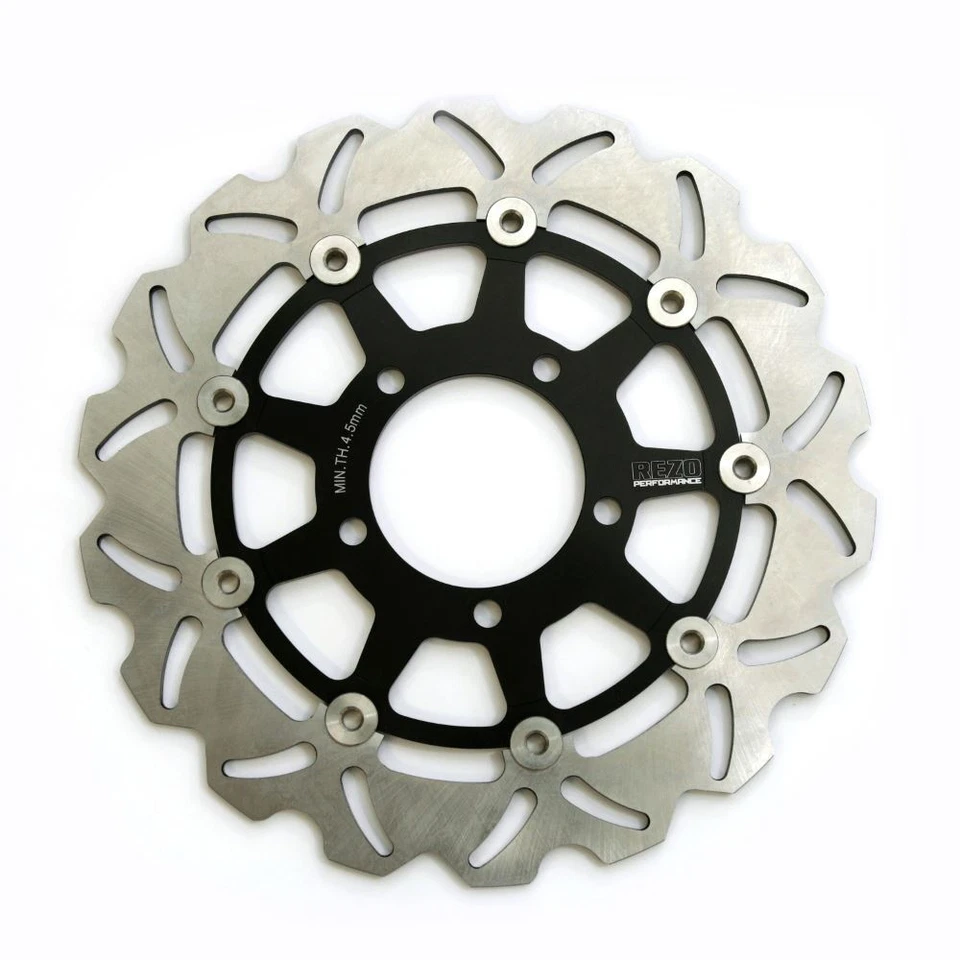 Par de discos de rotor de freio dianteiro ondulado Rezo para Kawasaki ZX-6R Ninja 07-08 - Imagem 3 de 4