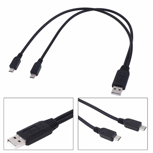 USB 2.0 Male To Male Dual Micro USB Splitter Y Charging Data C.YH - Zdjęcie 6 z 11