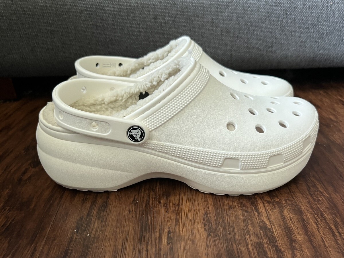 フラットシューズ Classic Lined Clog in White Classic Fuzz Lined Clog White (Unisex) – Village Shoes Fresno