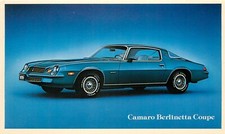 1979 Chevrolet Camaro Berlinetta Automobile Dealer Promo Advertising Postcard