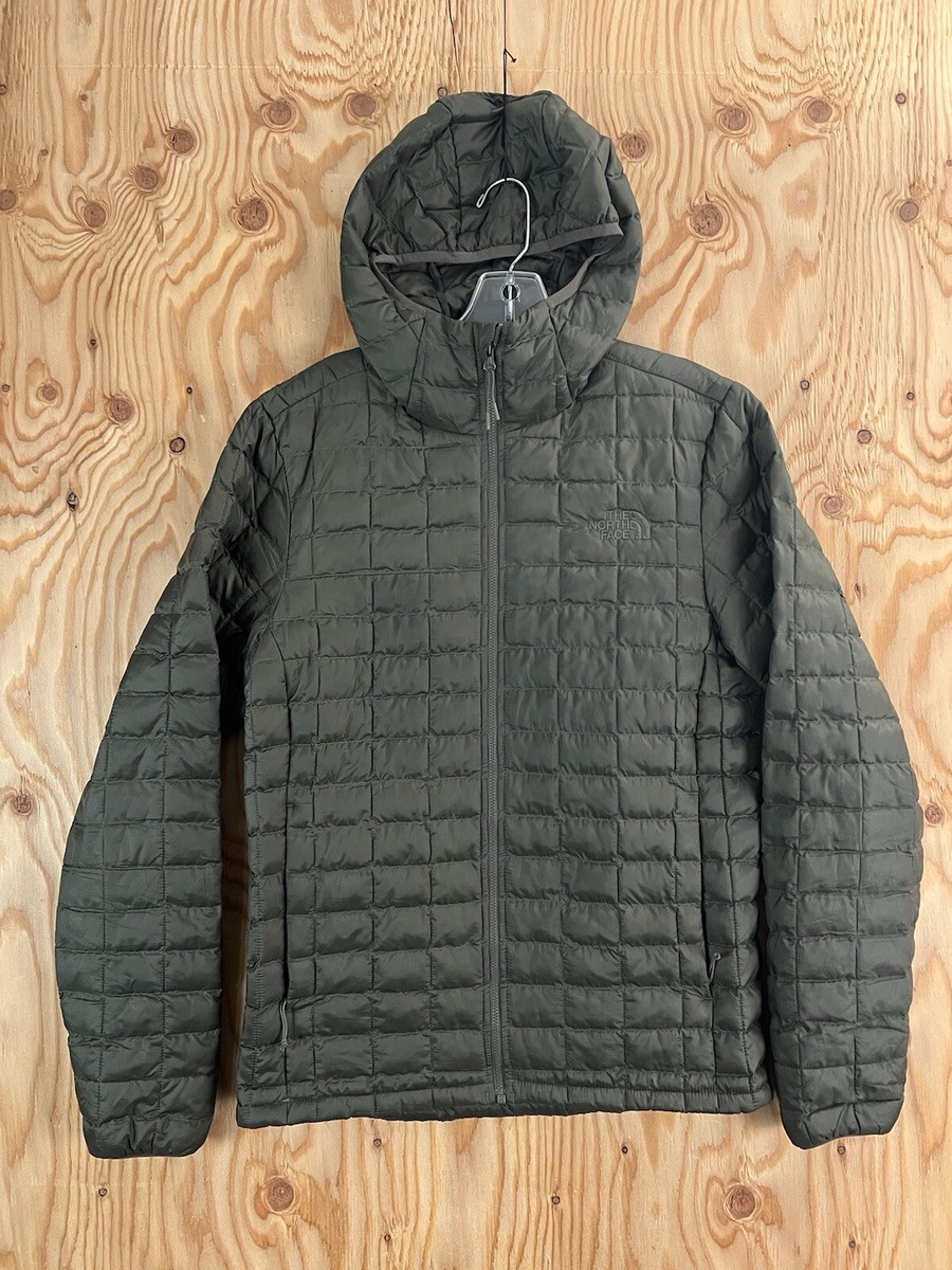 The North Face Mens S Thermoball Eco Hoodie Jacket Army Olive Green Puffer  Coat