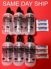 LOT OF 6 NEILMED SINUS RINSE REFILLABLE EMPTY BOTTLES 8 OZ + 6  PACKETS EXP 1/28