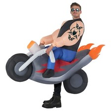 Aufblasbares Motorrad Kostüm für Erwachsene Herren Karneval Halloween Biker