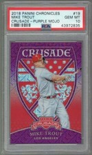2018 Panini Chronicles Crusade MIKE TROUT Purple Mojo Prizm /99 PSA 10 Gem Mint
