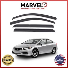 Out-Channel Window Vent Visor Rain Guards Deflectors for Honda Civic 2012-2015