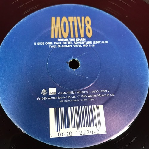 MOTIV 8 Break The Chain - 1995 UK 4-track 12" vinyl single. WEA 010 T record - Picture 4 of 4