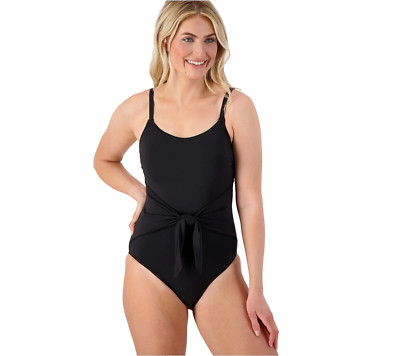 Jantzen Marlene Tie-Waist One-Piece Black Regular 12 A602923
