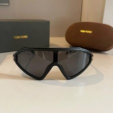 Gafas de sol Tom Ford TF3335 de gran tamaño unisex negras brillantes talla: 57 18-145