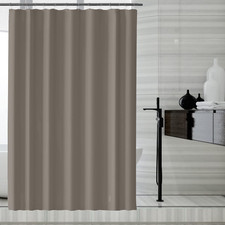 Brown Fabric Shower Curtain Liner with Bottom Counterweight, Waterproof Hotel Qu