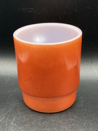 Anchor Hocking Fire King Burnt Orange Red Coffee/Tea Cup/Mug Stackable Vintage - Picture 4 of 6