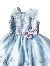 Girls' Jona Michelle Light Blue Butterfly Party Easter Dress - Size 6
