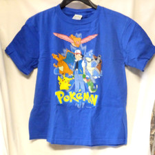 Vintage 1999 Nintendo Pokemon Pikachu, Charizard Ash T-shirt Youth L Blue RARE