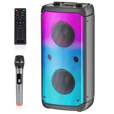 Bluetooth Speaker, 80W Peak Wireless TWS Portable Outdoor Party Speakers with S  