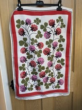 Vintage Large Jonell Linens John Lewis Pure Linen Tea Towel Clover Design MCM GC