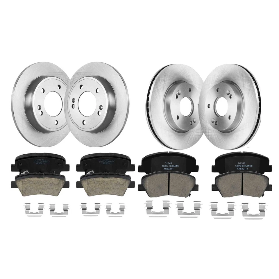 Front & Rear Rotors and Brake Pads for Hyundai Elantra 2011-2016