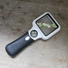 Compact LED Lighted Magnifying Glass 45X 10X for Reading Small Print Seniors