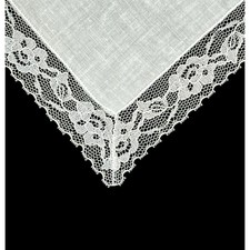 Handkerchief Vintage Elegant Wedding Bridal Hankie White Lace Edge Netting 9.5"