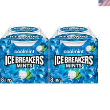 Coolmint Sugar Free Breath Mints Tins, 1.5 oz 8 Count Pack of 2