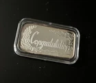 2002 Congratulations 1 Troy oz. .999 Fine Silver-Mint Sealed