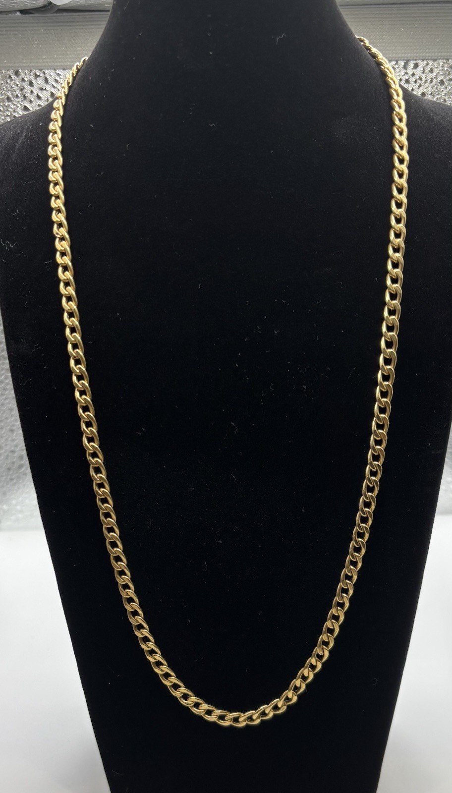 18K Yellow Solid Gold Solid Mens Italian  Necklace