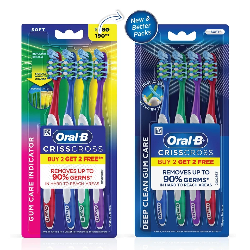 Oral B CrissCross Gum Care Handzahnbürste für Erwachsene 4 Stück - Bild 2 von 4