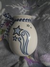 Giftco Ceramic "Grandma" Bud Vase White/Blue Stars w/ Gingham Bow, Glossy — photo 3