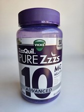 Vicks ZzzQuil Pure Zzzs Sleep Aid Melatonin Gummies 10mg Advanced 60ct Exp 2026 