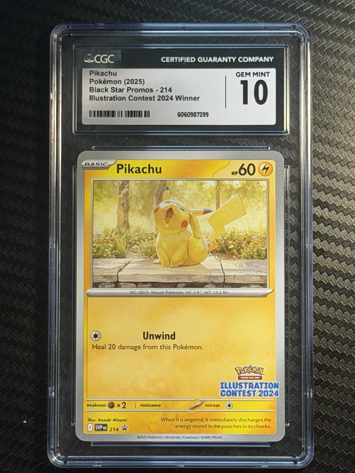 Pikachu CGC 10 Promo #214 SV Scarlet & Violet Illust Contest 2024