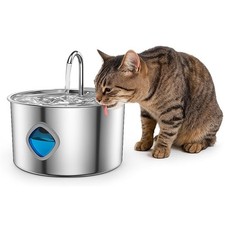 3.2L Pet Dog Cat Water Fountain Stainless Steel Smart Quiet Filtered Water Bowl