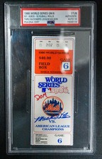 1986 World Series Game 6 Ticket Mookie Wilson Auto PSA Auto 10