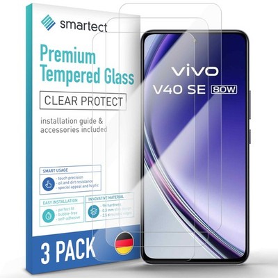 3x Schutzglas Panzerfolie Klar für Vivo V40 SE 5G Displayschutz Hartglas Glas