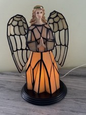 Stained Glass Angel Lamp 11” Tall