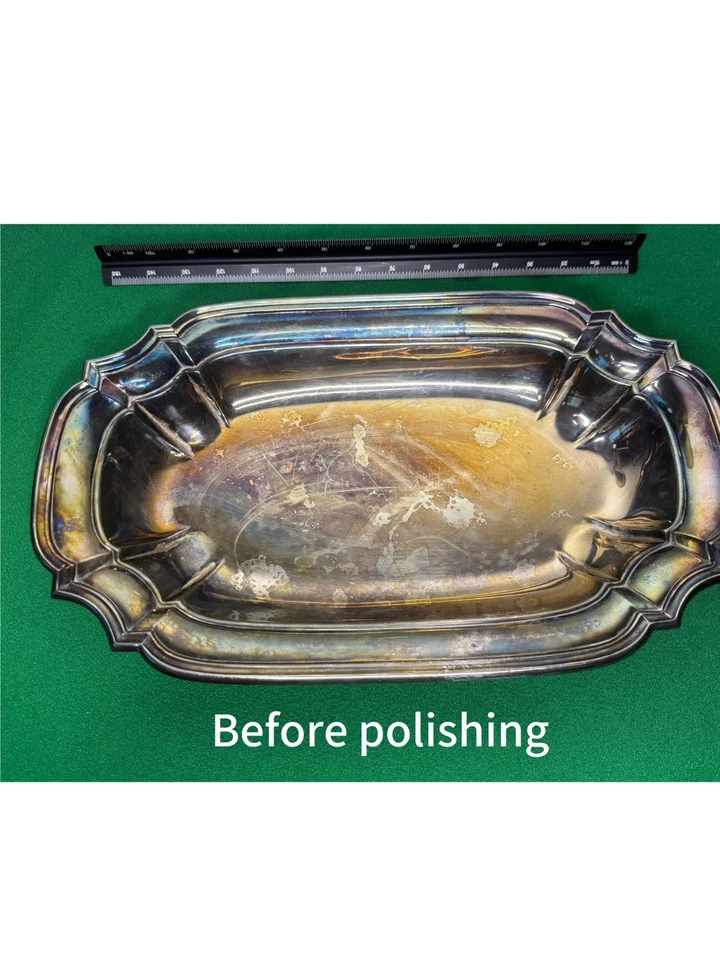 Plato ovalado vintage Lunt Silversmiths S15 Foto 3 de 4