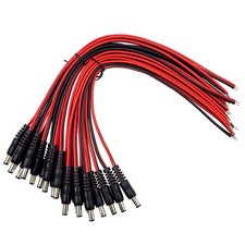 20pack 12v 5a Dc Power Pigtail Cord Male Plug Connectors 5.5mm X 2.1mm Dc Barrel