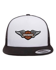 NEW KUSTOM HATZ HARLEY DAVIDSON V3 PATCH SNAPBACK HAT BLK/WHT/BLK MADE IN USA