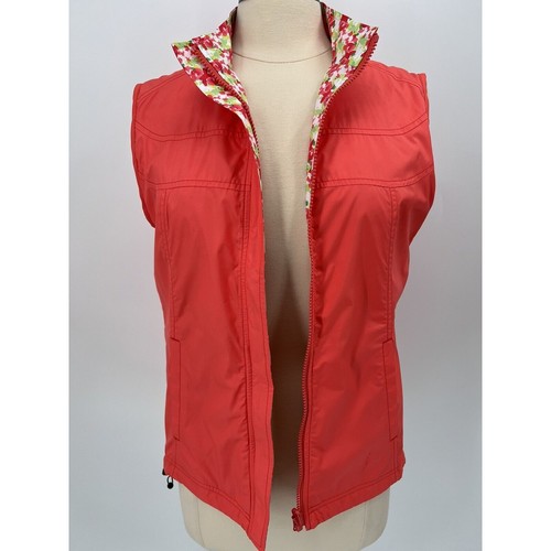 Peter Millar Damen Gr. M Medium Koralle Blumen Wende Wind Golf Weste - Bild 10 von 18