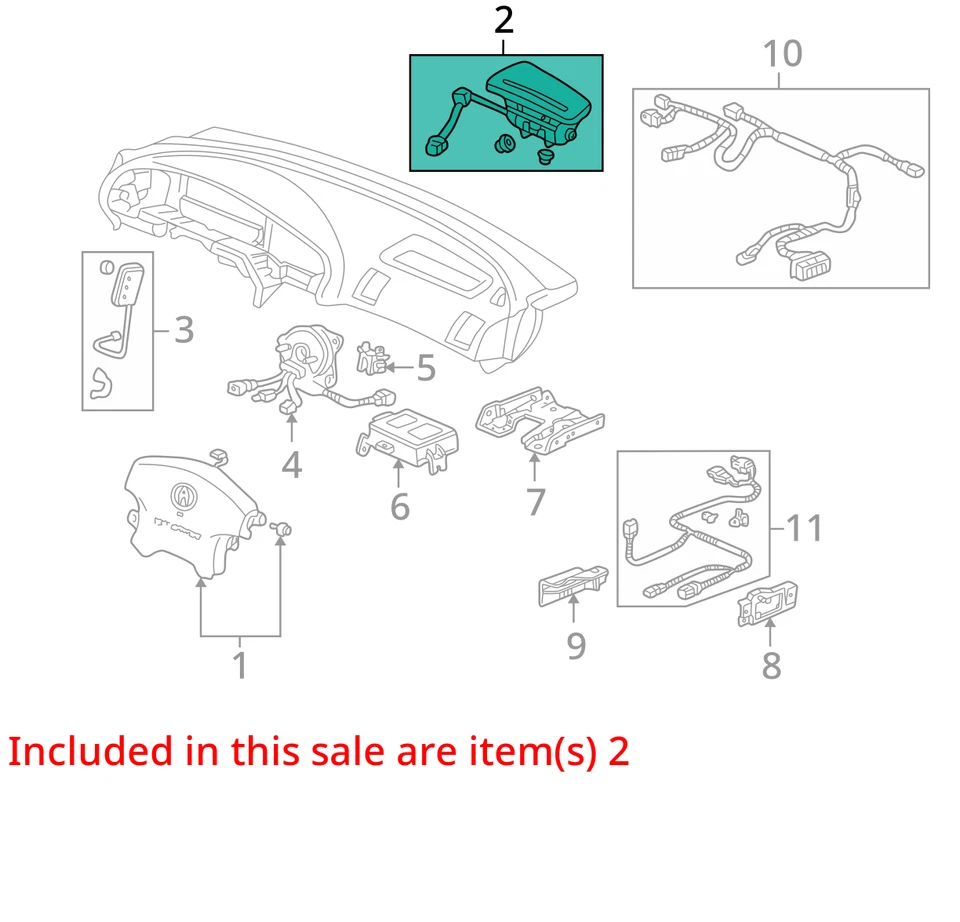 Airbag Air Bag Passenger Dash Fits 00-03 TL 29498508 Foto 4 de 4