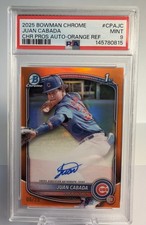 JUAN CABADA 2025 Bowman Chrome Prospects 1st True Orange Auto SP #CPA-JC #6/25